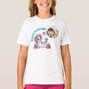T-shirt Cute Whimsical Floral Sea Lion Anniversaire de enf