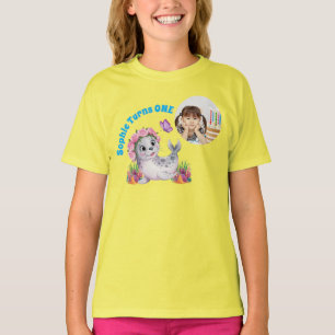 T-shirt Cute Whimsical Floral Sea Lion Anniversaire de enf