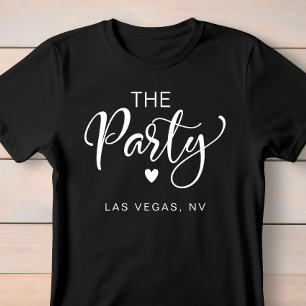 T-shirt Cute White Script Las Vegas Bachelorette Party