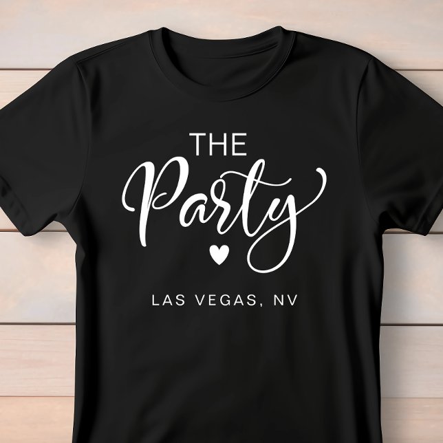 T-shirt Cute White Script Las Vegas Bachelorette Party (Celebrate the bride-to-be in fun and style at her bachelorette party)