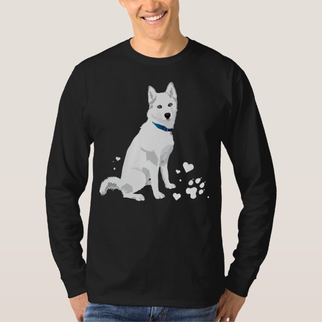 T-shirt Cute White Siberian Husky - Sweet White Snow Dog (Devant)