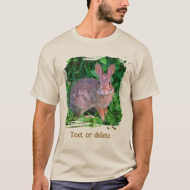 T-shirt Cute Wild Brown Rabbit Wildlife Personalized (Devant)