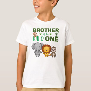 T-shirt Cute Wild One Jungle Safari Animal Brother Zoo