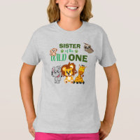 Cute Wild One Jungle Safari Animal Sister Zoo T-Sh