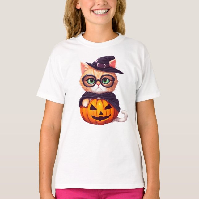 T-shirt Cute Wizard potter kitty  (Devant)