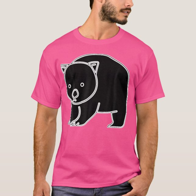 T-shirt Cute Wombat Black (Devant)