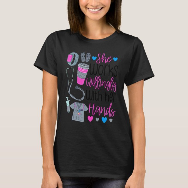 T-shirt Cute women RN symbol nursing job work nurse Christ (Devant)