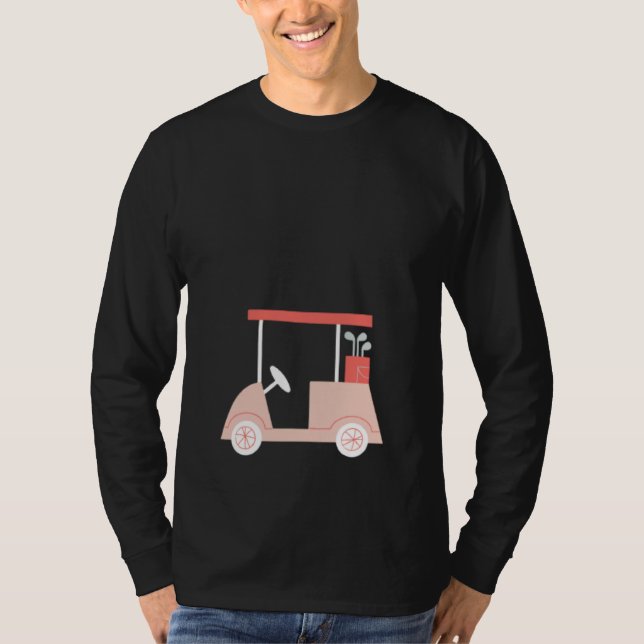 T-shirt Cute Womens Golf  Pink Golf Cart (Devant)