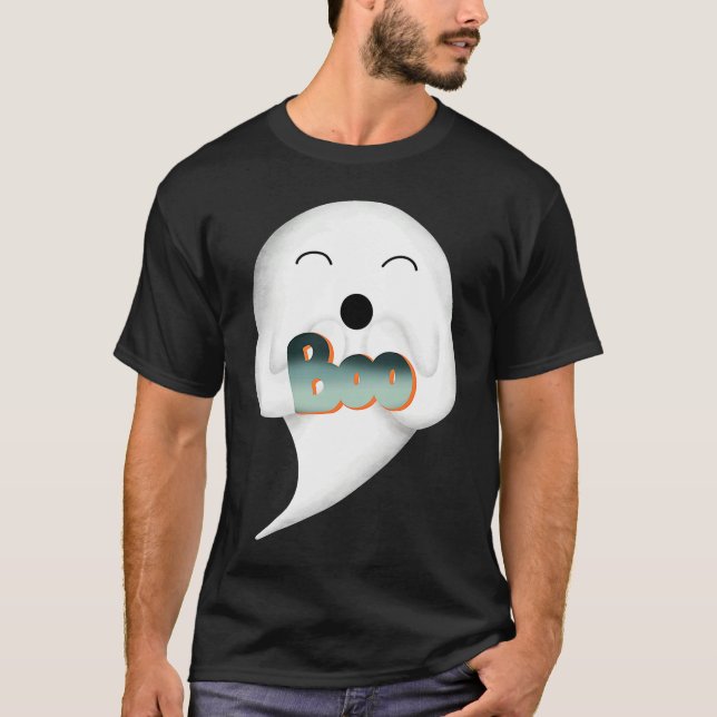 T-shirt cute Womens Men ghost boo happy smiling adorable s (Devant)