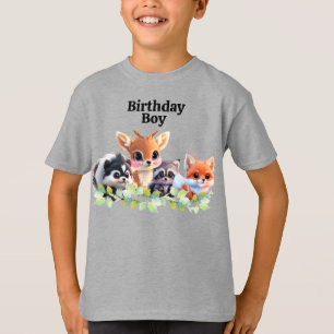 T-shirt Cute Woodland amis renard skunk raccoon cerf