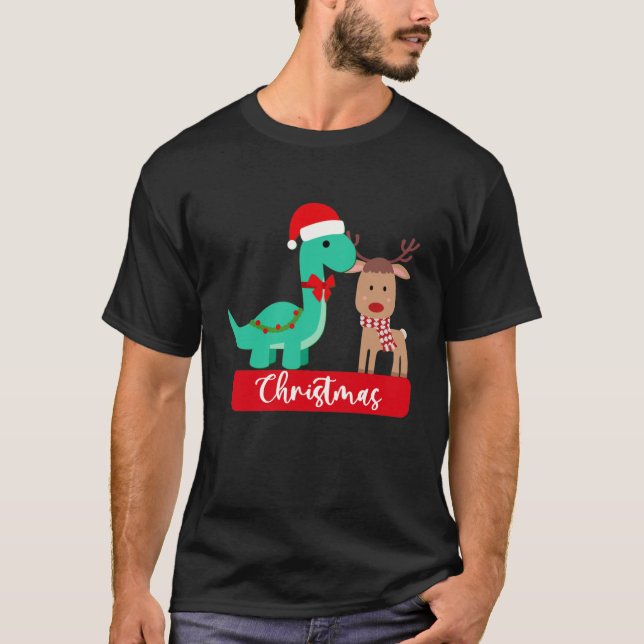 T-shirt Cute Xmas Dino 2714png2714 (Devant)