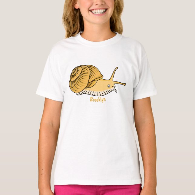 T-shirt Cute yellow snail cartoon (Devant)