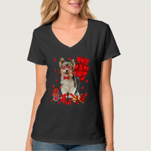 T-shirt Cute Yorkshire Terrier Chien Coeur Saint Valentin 