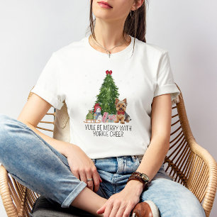 T-shirt Cute Yorkshire Terrier Christmas Tee Texte personn