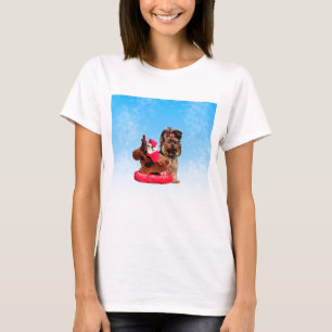 T-shirt Cute Yorkshire Terrier Joyeux Noël