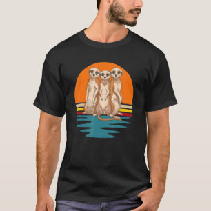 T-shirt Cute Zoo Animal Afrique Safari Retro Meerkat 1