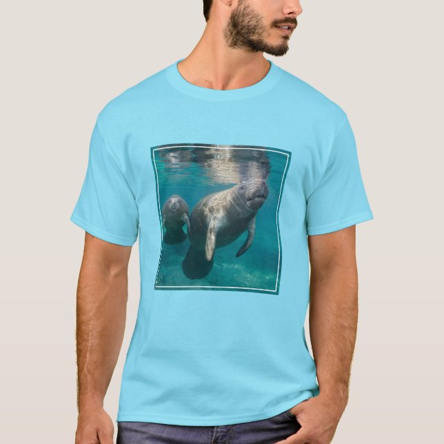T-shirt Cutest Baby Animals | Manatee & Baby (Devant)