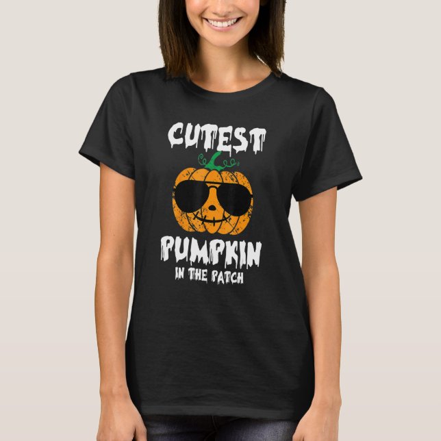 T-shirt Cutest Coolest Pumpkin In The Patch Halloween Boys (Devant)