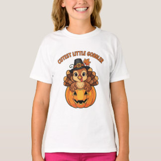 T-shirt Cutest Little Gobbler Thanksgiving Shirt  Cutest