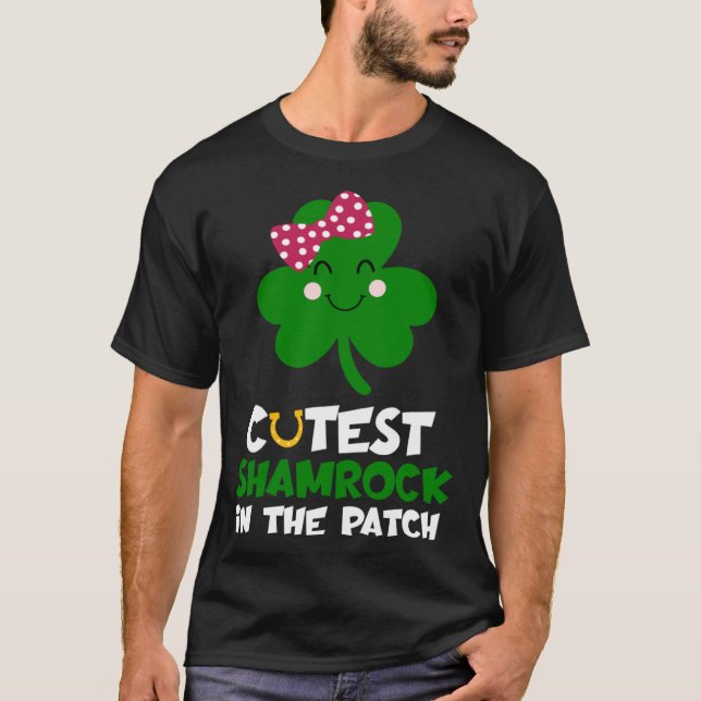 T-shirt Cutest Shamrock In The Patch St Patricks Day Kids  (Devant)