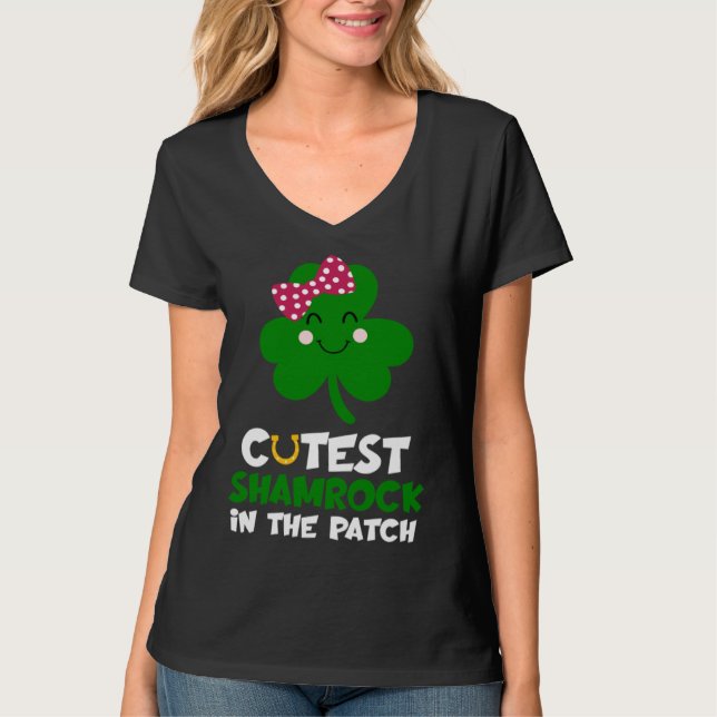 T-shirt Cutest Shamrock In The Patch St Patricks Day Kids  (Devant)
