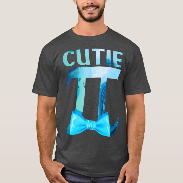 T-shirt Cutie Pi Happy Pi Jour Bow Numéro de Cravate Math  (Devant)