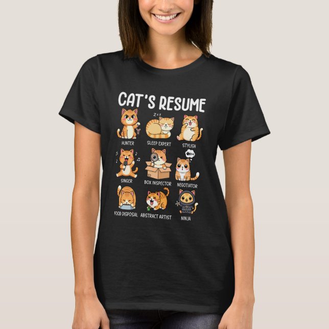T-shirt CV de chat Vie de chat animal drôle de chat (Devant)
