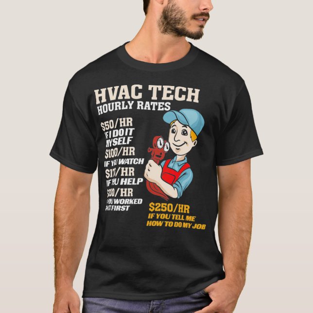 T-shirt CVC Cool avec tarif horaire pour les techniciens C (Devant)