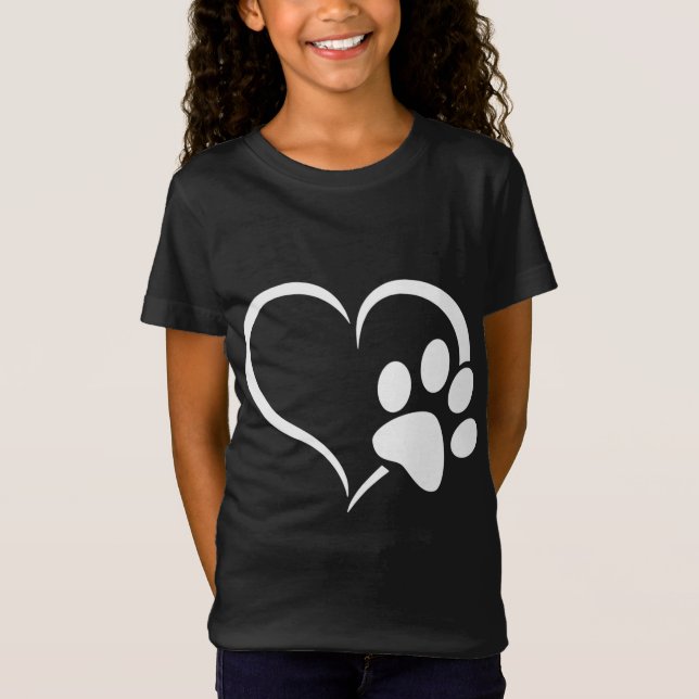 T-Shirt Cyan Blue Violet turquoise Chien Coeur Empreinte d (Devant)