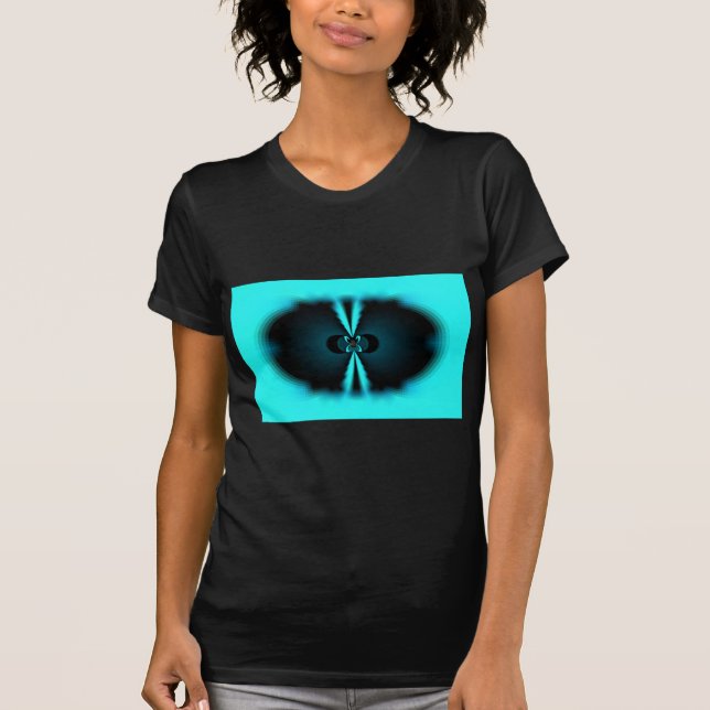 T-shirt Cyan et Black Abstrait Art Print (Devant)