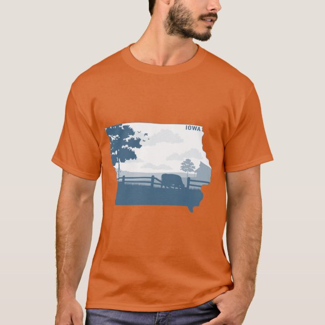 T-shirt Cyan Iowa surdimensionné (Devant)