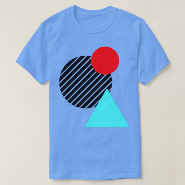 T-shirt Cyan noir rouge (Design devant)