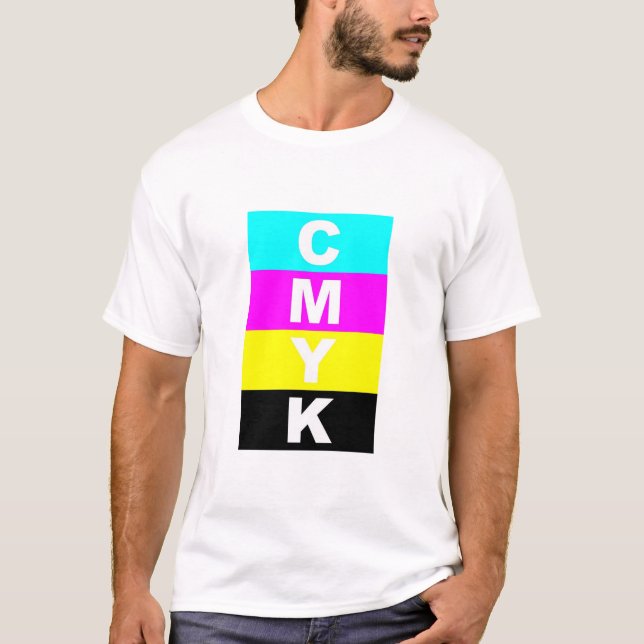 T-shirt cyanmagentayellowblack (Devant)