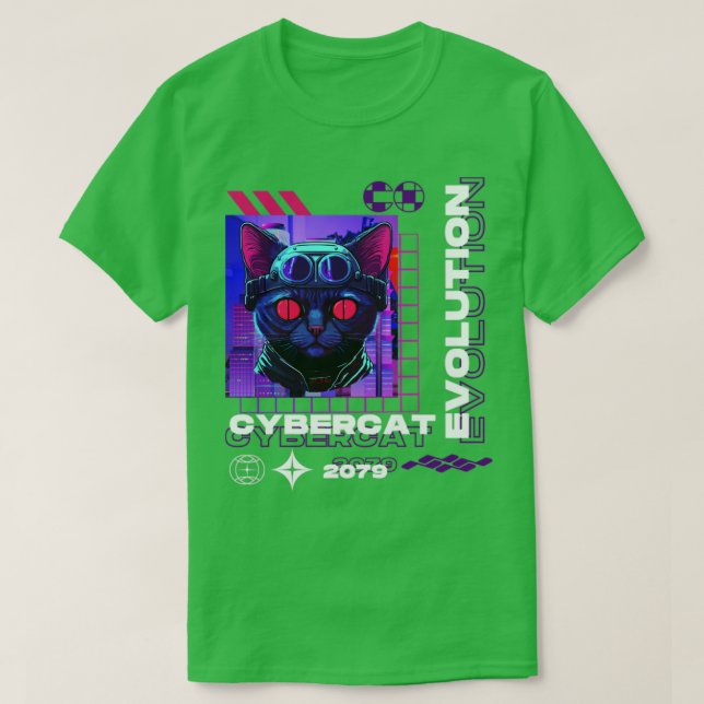 T-shirt Cyber chat Retro (Design devant)