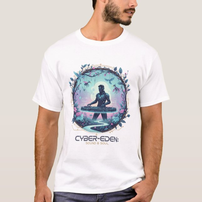 T-shirt Cyber-Eden DJ Tee – Digital Paradise Beats (Devant)