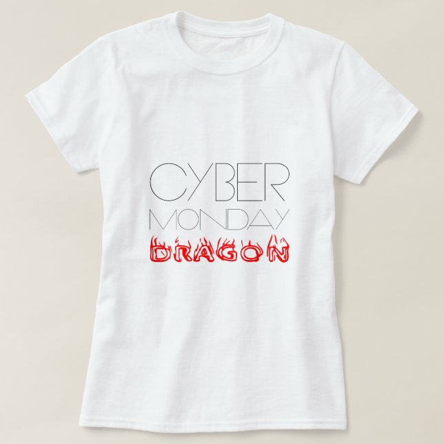 T-shirt Cyber Lundi Dragon drôle (Design devant)