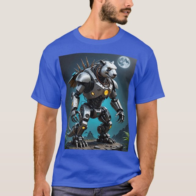 T-shirt Cyber Mecha Panda guerrier Moon Tee (Devant)