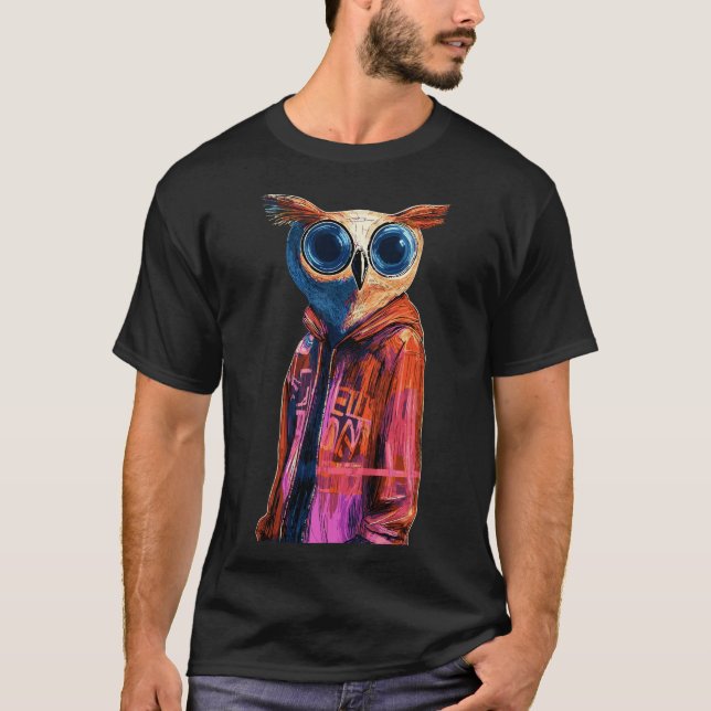 T-shirt Cyber Owl - Futuriste Streetwise 1 (Devant)