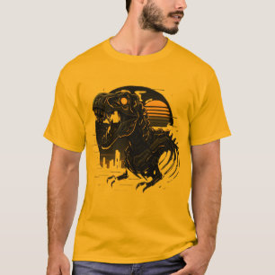 T-Shirt Cyber Rex Neon Skeleton Vintage