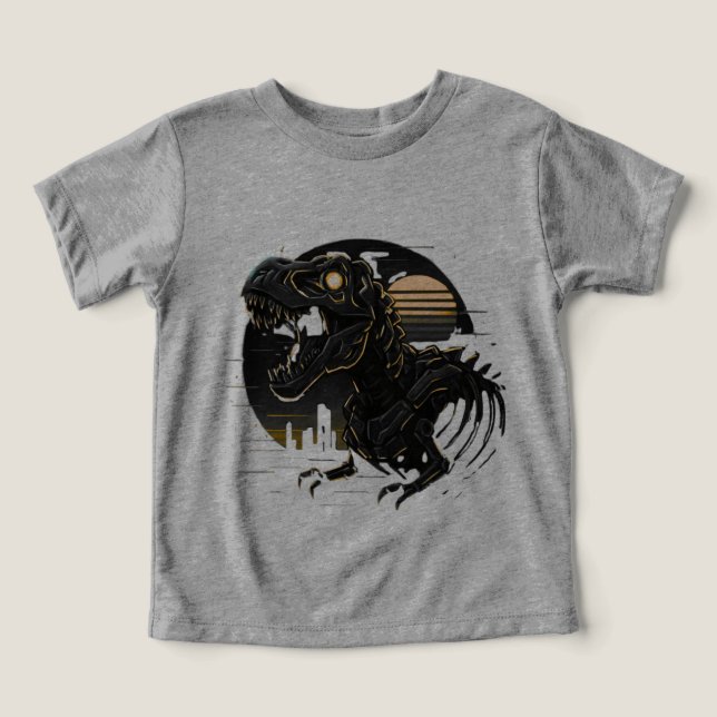 T-Shirt Cyber Rex squelette néon vintage (Design Recto)