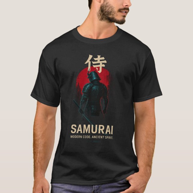 T-shirt Cyber Samurai – Modern Code. Ancient Spirit. (Devant)
