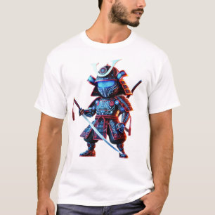 T-shirt Cyber Samurai Neon Guerrier Futuriste Battle Tee