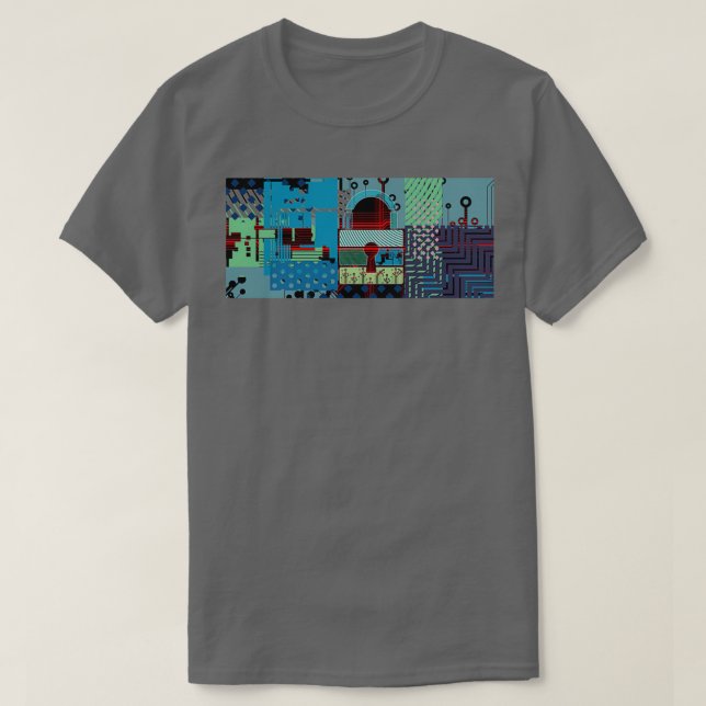 T-shirt Cyber-sécurité et information ou réseau isométriqu (Design devant)