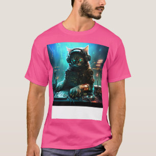 T-shirt Cybercat DJ tourne le futur 2