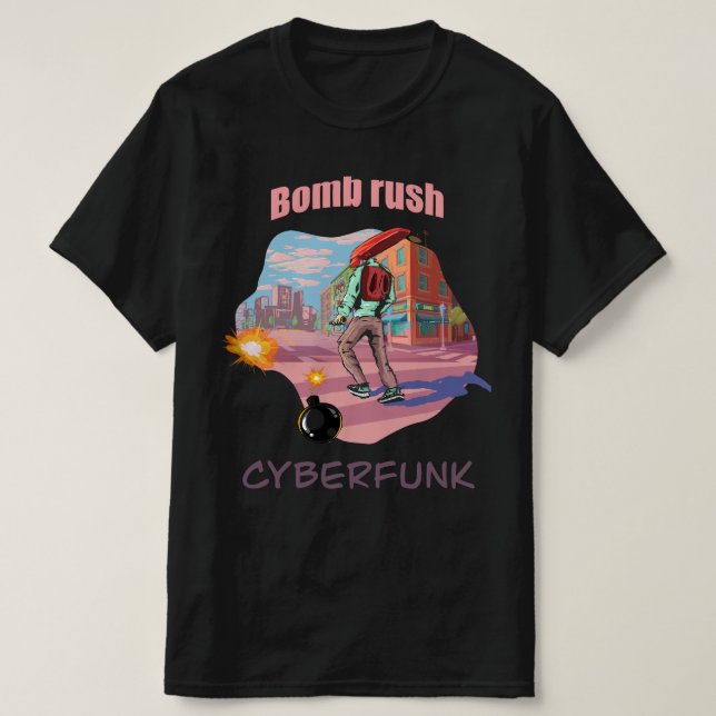 T-shirt Cyberfunk de la ruée vers la bombe (Design devant)