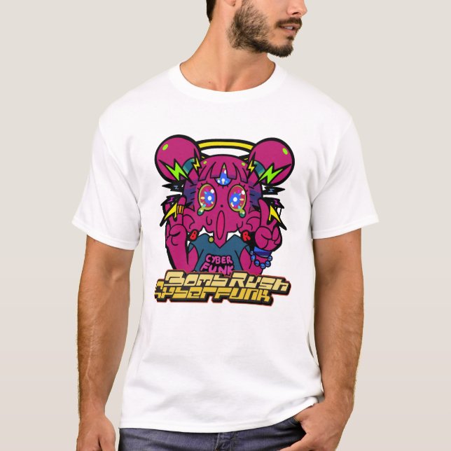 T-shirt Cyberfunk de poussée de bombe (Devant)