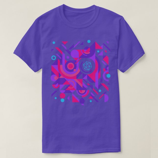T-shirt Cyberpunk Abstrait D20 Dice Tabletop RPG (Design devant)
