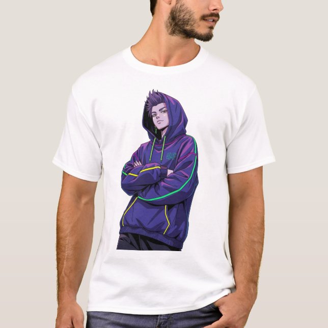 T-shirt Cyberpunk Anime Streetwear Hoodie Character (Devant)