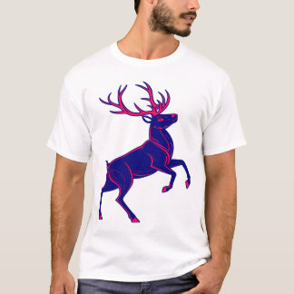 T-shirt Cyberpunk Christmas Reindeer Neon Glow Shirt