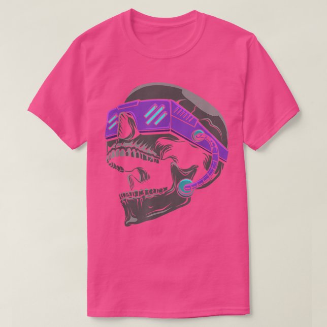 T-shirt Cyberpunk Crâne Tête de mort Squelette Métal de mo (Design devant)